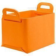 Orange felt basket 24,5x16,5x19cm