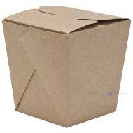 Brūna/balta kartona kaste ķīniešu ēdiena līdzņemšanai 101x101x106mm, 30gb./iepakojumā