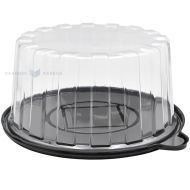 Plastic torte box with black bottom 1kg, 10pcs/pack