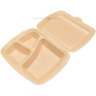 Brown 3-compartment thermo container XPP 241x206x69mm, 125pcs/pack