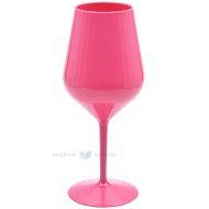 Daudzkārt izmantojama plastmasas neona rozā vīna glāze 470ml TT 350x mazgāšanas reizes  trauku mazgājamā mašīnā
