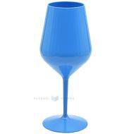 Daudzkārt izmantojama plastmasas tirkīza zila vīna glāze 470ml TT 350x mazgāšanas reizes  trauku mazgājamā mašīnā