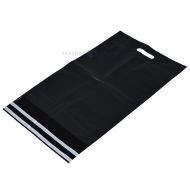 Matēti melna Coex aploksne ar dubultu līmes sloksni un perforētu rokturi 36x52+7+7cm, 10gb./iepakojumā