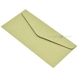 Teksturētas virsmas olīvzaļas pārstrādāta papīra aploksnes 22x11cm, 10gb./iepakojumā