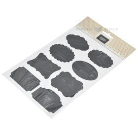 Melnas tāfeles formas uzlīmes rakstīšanai ar krītu 63x38-50mm, 16gb./iepakojumā