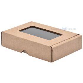 Mikrogofrētā kartona kaste ar vāku un logu 90x60x20mm