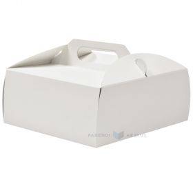 Balta kūku kaste ar rokturi 150x150x65mm