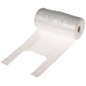 Transparent plastic T-shirt bag HD 22+12x49cm 5-7kg, 250pcs/roll