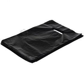 Melns plastikāta maiss ar perforētu caurumu rokturim 20x30cm, 100gb/iepakojumā