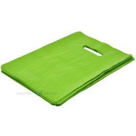 Zaļš plastikāta maiss ar perforētu caurumu rokturim 20x30cm, 100gb/iepakojumā