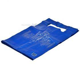 Zils plastikāta maiss ar rokturiem T-shirt ar apdruku