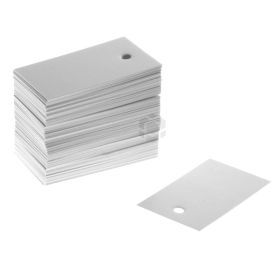 Balta kartona etiķete 49x28mm, 100gb/pakā