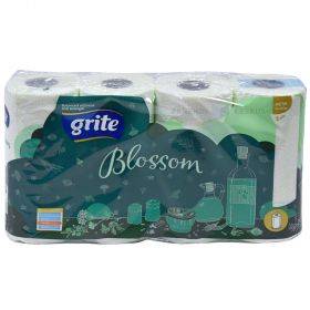 2-slāņu papīra dvielis Grite Blossom Kitchen 22,4cm platumā, 15,8m/rullī 4ruļļi/iepakojumā