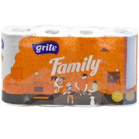 2 slāņu papīra dvielis Grite Family Kitchen 22,4 cm plats, 14,94 m/rullis 4 ruļļi/iepakojumā