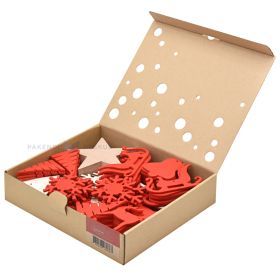 Wooden and red felt Christmas ornaments Spira Large
