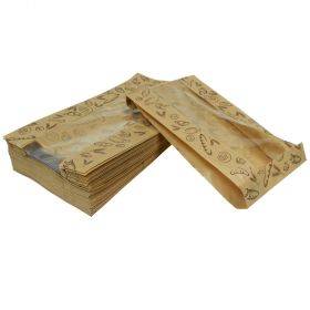 Brūns papīra maiss ar apdruku un logu 15+6x28cm, 100gb/iepakojumā