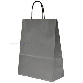 Silver paper bag with twisted paper handles 24+11x31cm