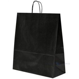 Black paper bag with twisted paper handles 40+16x45cm