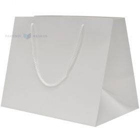 White paper bag with rope handles 35+22x27,5cm