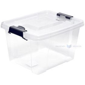 Transparent storage box with lockable lid 450x340x300mm 32L