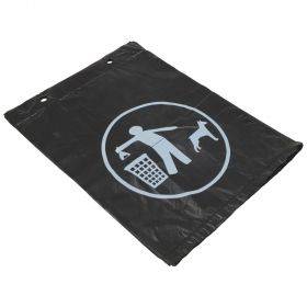 Melni plastikāta maisi dzīvnieku izkārnījumu savākšanai 25x30+4cm ar apdruku, 100gb/iepakojumā