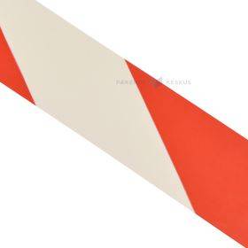 Sarkana-balta brīdinājuma līmlente 50mm platumā, 33m/rullī