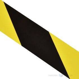 Dzeltena-melna brīdinājuma līmlente 48mm platumā, 33m/rullī
