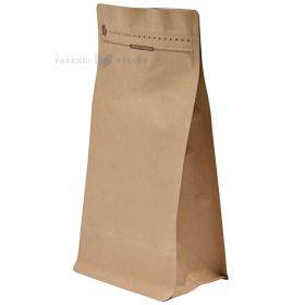 Brown stand-up pouch with aluminium 12,5+(2x9)x22cm, 25pcs/pack