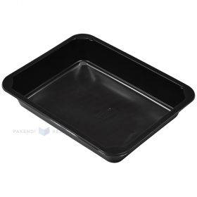 Black 1-compartment food tray 227x178x40mm