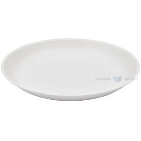 Reusable white plastic plate 20,8cm PP 125x machine washable