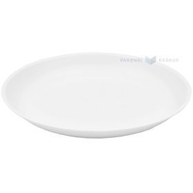 Daudzkārt izmantojams balts plastmasas šķīvis 23,5 cm PP 125x mazgājams trauku mašīnā