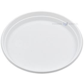 Daudzkārt izmantojams balts plastmasas šķīvis 22cm PP 125 x mazgājams trauku mazgājamā mašīnā, 100gb./iepakojumā
