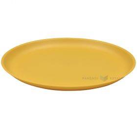 Reusable yellow plastic plate 27,4cm PP 125x machine washable