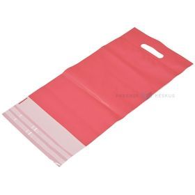 Rozā Coex  aploksne ar dubultu līmes sloksni un perforētu rokturi 25x42+7+7cm, 10gb./iepakojumā