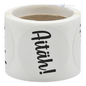 White label ''Aitäh!'' print diameter 40mm, 100pcs/roll
