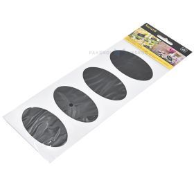 Melnas ovālas formas uzlīmes aprakstāmas ar krītu 80x47mm, 8gb./iepakojumā