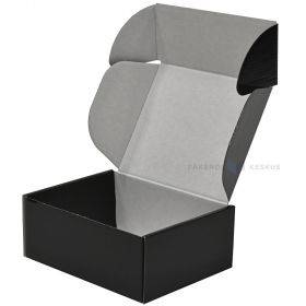 Melna mikrogofrētā kartona kaste ar vāku 240x200x110mm