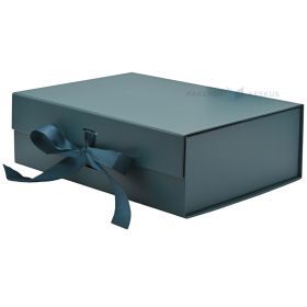 Zaļganzila dāvanu kastīte ar lenti 340x240x120mm