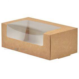 Kūku kaste brūna/balta ar logu 16x9x6cm, 25gb./iepakojumā