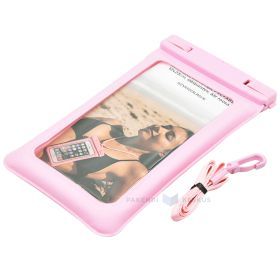Transparent protection bag with pink borders and clip PVC+ABS 12x22cm