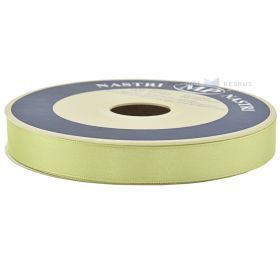 Gaiši zaļa satīna dāvanu lente 15mm plata, 50m/rullī