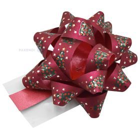 Burgundijas krāsas rozete ar eglītes apdruku 10mm ar diametru 50mm, 72gb./iepakojumā