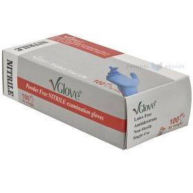 Blue nitrile gloves non-powdered M nr. 8, 100pcs/pack