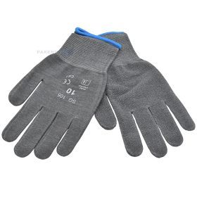 Gray cotton and spandex gloves on palm PVC micro dots nr. 10