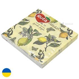 2 slāņu salvete ar lapiņām un citroniem 33x33cm, 20gb./iepakojumā