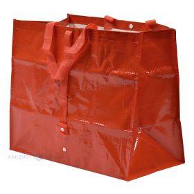 PP-austs sarkans iepirkumu maiss ar diviem rokturiem 45+26x38cm