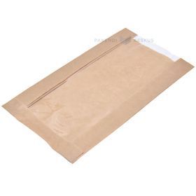 Brūns papīra maiss ar logu 16x6/10x31cm, 100gab/iepakojumā
