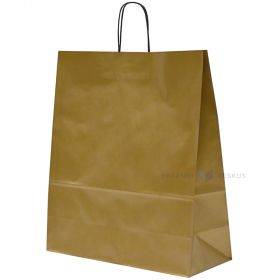 Golden paper bag with twisted paper handles 40+16x45cm