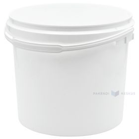 White plastic bucket without lid with handle 5000ml / 5L bucket diameter 222mm