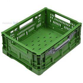 Zaļa saliekama plastmasas kaste 400x300x160mm max 14L / 6kg